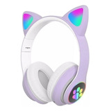 Stn 28 Auriculares Diadema De Gato Huella Con Luces Orejas 