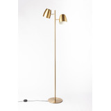 Lámpara Pie Bronce Led Living Aluminio Frida Doble Fiumine