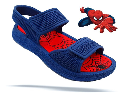 Sandalias Spiderman Nene Ojotas Velcro Abrojo Económica