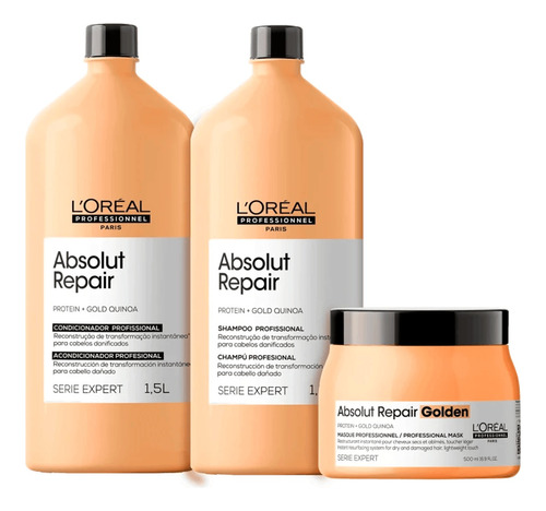 Kit Loreal Absolut Repair Gold Sh 1.5l E Cond 1.5l Masc 500g