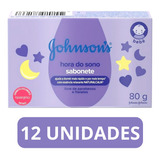 Kit 12 Sabonete Em Barra Johnson's Baby Hora Do Sono 80g