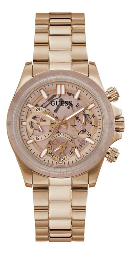 Reloj Guess Mujer Cronografo Gw0557l2 Color Oro Rosa 