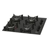 Fogão Cooktop 4 Bocas A Gás Fischer Fit Line Preto Bivolt