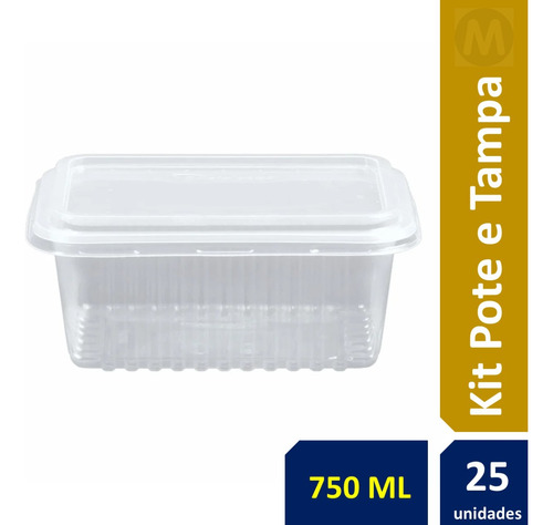 Filme Plástico Retangular Freezer Micro Pote Marmita 750ml