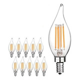 Bombilla Led Tipo E12 Retro Vintage Ac110v Vela Luz, 10 Unid