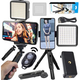Estabilizador Celular Câmera Selfie Vídeo Tripé + Iluminação