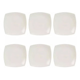 Set X6 Juego De Platos Playos Ceramica Blancos Corona Oslo 