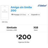 Recarga Telefónica Telcel Sin Límite 200 En Paquete