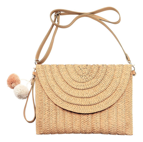 Bolso De Mano De Paja Para Mujer, Tejido En Verano, Playa, B