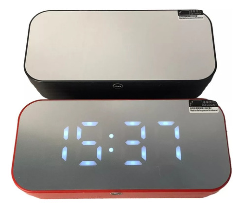 Reloj Despertador Digital Parlante Espejo Audio Bluetooth