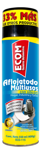 Lubricante Spray Aflojatodo Con Silicon Ecom 550 Ml