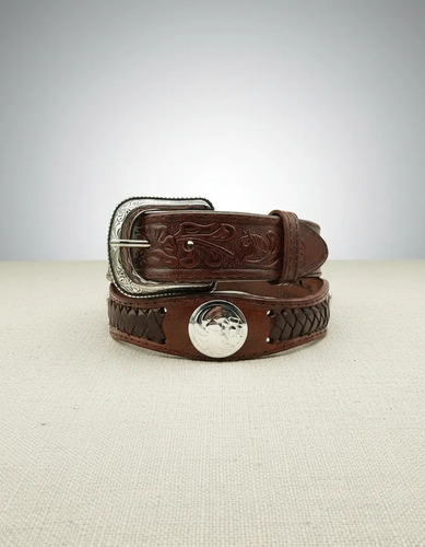 Cinturón Vaquero De Piel Con Conchos