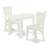 East West Furniture Ndva3-lwh-w Norden - Juego Moderno De 3.