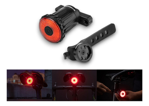 Luz Trasera Led Bicicleta Rockbros Usb 500mah Ipx6 C/ Sensor