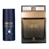 Kit Perfume Masculino Empire Gold. Hmen Desodorante Roll On.