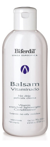 Bálsamo Para Cabello Biferdil Vitaminado X 800 Ml