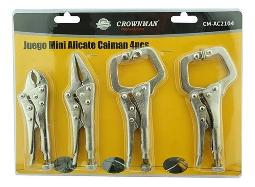 Juego Mini Alicate Caiman 4pcs Crownman Cm-ac2104