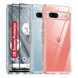 Funda Para Google Pixel 7a+2 Vidrios Protectores Claro