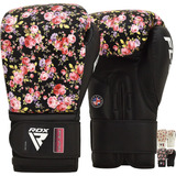 Guantes De Boxeo Rdx 8 Oz Negro Con Flores