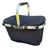 Canasta Lunchera Térmica Plegable Picnic Negro