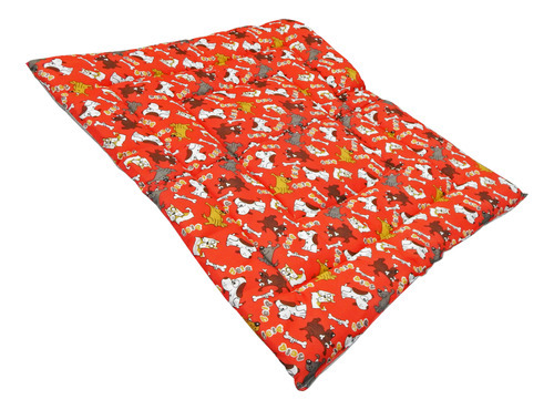 Cama Para Perro Grande Tipo Colchoneta - C1330 Color Naranja Diseño Rectangular