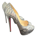 Sapato Peep Toe Christian Louboutin Altadama Pyton Usado