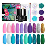 Caja X20 Esmaltes Beettles Uv Semipermanente +3 Gel + Acces