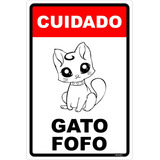 Placa Decorativa 24x16 - Gato Fofo Beek Uinidade