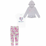 Conjunto 3 Peças Champion Kids Menina Infantil Importada