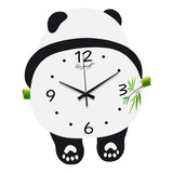 Reloj De Pared Con Diseño De Panda, Decorativo Con Luz, S