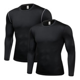 2 Piezas Playera Licra Deportiva Gym Compresión Cuello Ruso