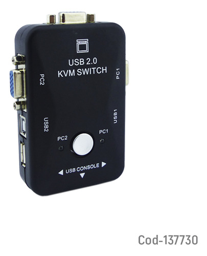 Switch Kvm Usb 2.0 Con Conexión Usb/vga E Impresora