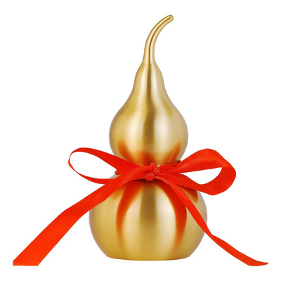 Calabaza De Latón Feng Shui Con Tira Roja 20 Cm | Meses sin interés