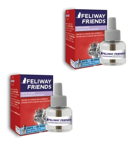 Kit 2 Refil 48ml Feliway Friends Conflitos Entre Gatos