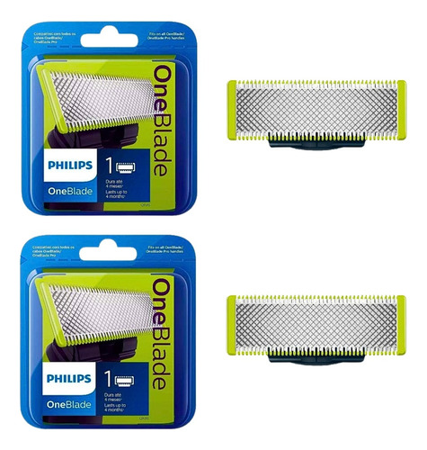 2 Refil Lâmina Compatível Oneblade Qp2530 Qp6510 Qp6520 Phil