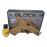 Pistola Balines Q1a Glock Polimero Cañon Metal + 500 Balin 