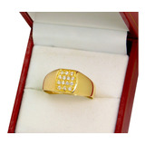 Anillo Sello Con Piedras-c Oro 18 K 5 Gramos Joyeria Esponda