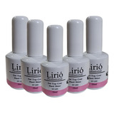 Kit 5 Top Coat Lirió Gel 15ml Unhas Porcelana Finalizador