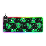 Mouse Pad Gamer Con Carga Inalámbrica Y Luces Rgb - Alien Fa