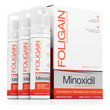Foligain Minoxidil 5% Foam 3 Meses 60 Ml X 3 Pz Extra Fuerza