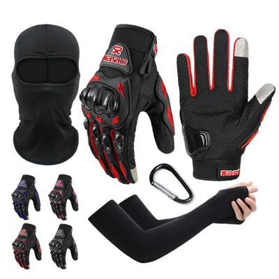 Guantes Proteccion Pantalla Táctil Moto+mangas Y Máscara Rojo L | Envío gratis