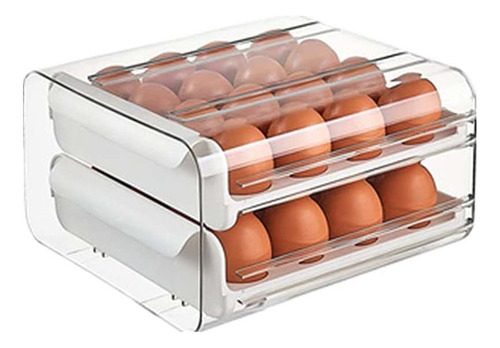 Caja De Huevos Con Cajón De Doble Capa Para Almacenamiento D