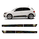 Kit Faixa Lateral Volkswagen Gol Trend Personalizado Cor Caveira