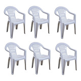 Sillas De Plastico Apilables Jardin Exterior Mica Pack 6 Ct