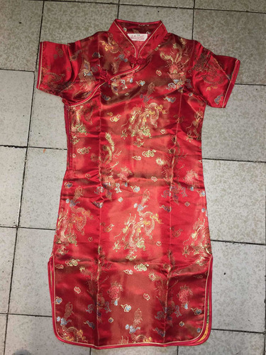Kimono Vestido Japonés Talla 6-10 Niña Rojo