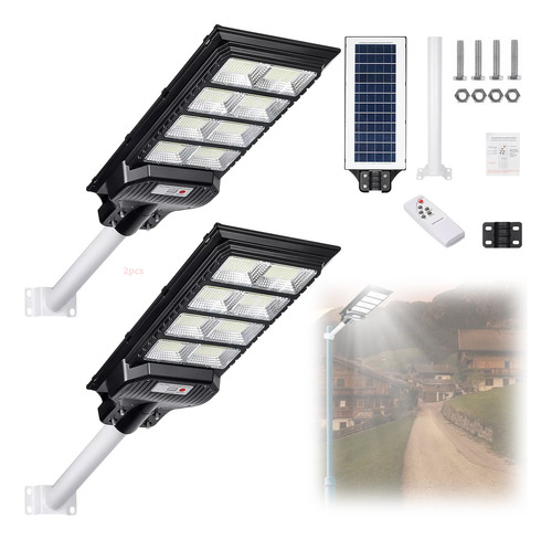 2pcs Lampara Led Solar Suburbana Focos Exterior Publico 800w