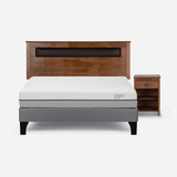 Cama Europea Pratta Full Pata Madera + Respaldo Y Velador