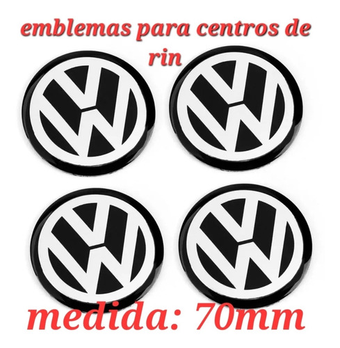 Stickers 70mm Centro Rin Jetta Golf Clasico Bora Volkswagen