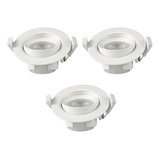 Pack 3 Foco Basculante Led Embutido Spot 6,5w Frío 