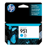 Hp Cartucho Tinta #951 Cyan, Cn050al, Original